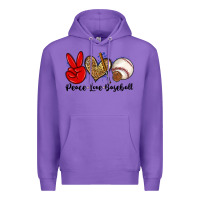 Purple peace love baseball Premium Hoodie - Zillion Design Studio