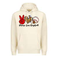 Sandshell peace love baseball Premium Hoodie - Zillion Design Studio