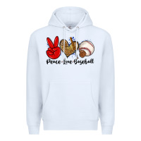 White peace love baseball Premium Hoodie - Zillion Design Studio