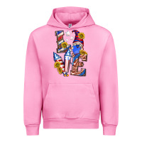 Fuchsia Pink love 4th of july with gnome Urban Hoodie - texasbilliewilder