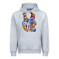 Heather Grey love 4th of july with gnome Urban Hoodie - texasbilliewilder