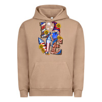 Pigment Burro love 4th of july with gnome Urban Hoodie - texasbilliewilder