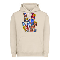 Pigment French Oak love 4th of july with gnome Urban Hoodie - texasbilliewilder