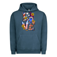 Pigment Midnight Navy love 4th of july with gnome Urban Hoodie - texasbilliewilder