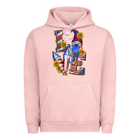 Pigment Salmon love 4th of july with gnome Urban Hoodie - texasbilliewilder