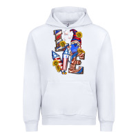 White love 4th of july with gnome Urban Hoodie - texasbilliewilder