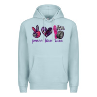 Blue Mist peace love race Premium Hoodie - texasbilliewilder