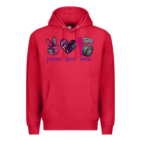 Cardinal peace love race Premium Hoodie - texasbilliewilder