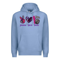 Colony Blue peace love race Premium Hoodie - texasbilliewilder