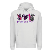 Dove Grey peace love race Premium Hoodie - texasbilliewilder