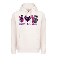 Pale Pink peace love race Premium Hoodie - texasbilliewilder