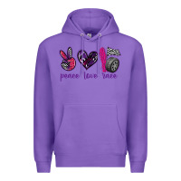 Purple peace love race Premium Hoodie - texasbilliewilder