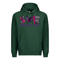 Sports Green peace love race Premium Hoodie - texasbilliewilder