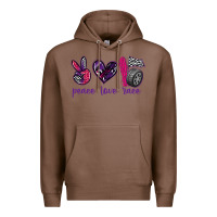Chestnut peace love race Premium Hoodie - texasbilliewilder