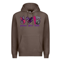 Coffee peace love race Premium Hoodie - texasbilliewilder