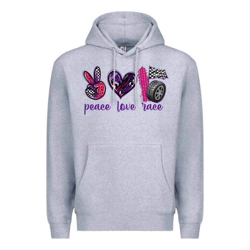 Peace Love Race Premium Hoodie by texasbilliewilder | Teevron