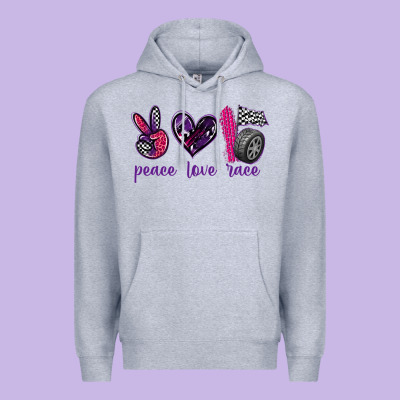 Peace Love Race Premium Hoodie Designed By Texasbilliewilder