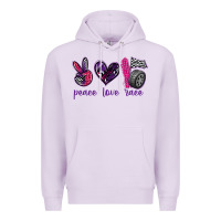 Lilac peace love race Premium Hoodie - texasbilliewilder