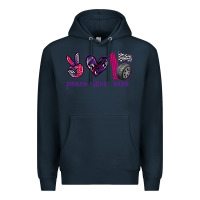 Navy peace love race Premium Hoodie - texasbilliewilder