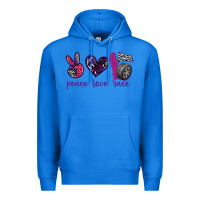True Royal peace love race Premium Hoodie - texasbilliewilder