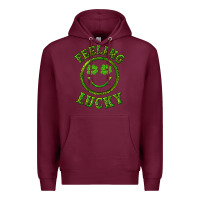Burgundy feeling lucky with leopard Premium Hoodie - RanaPortraitStore