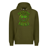 Army Green feeling lucky with leopard Premium Hoodie - RanaPortraitStore