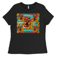 Black german shepherd with sunflowers Ladies Tee - Artiststas