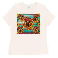 Bone german shepherd with sunflowers Ladies Tee - Artiststas