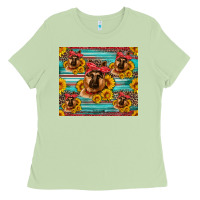 Matcha german shepherd with sunflowers Ladies Tee - Artiststas