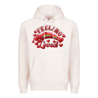 Pale Pink feeling loved valentine's day Premium Hoodie - RanaPortraitStore