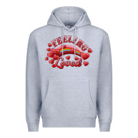 Heather Grey feeling loved valentine's day Premium Hoodie - RanaPortraitStore