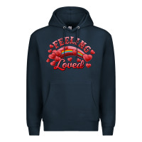 Navy feeling loved valentine's day Premium Hoodie - RanaPortraitStore