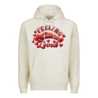 Oatmeal Heather feeling loved valentine's day Premium Hoodie - RanaPortraitStore