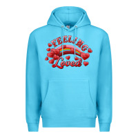 Ocean Blue feeling loved valentine's day Premium Hoodie - RanaPortraitStore