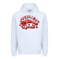 White feeling loved valentine's day Premium Hoodie - RanaPortraitStore