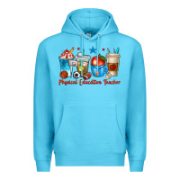 Ocean Blue physical education teacher coffee cups Premium Hoodie - texasbilliewilder