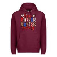 Burgundy hey batter batter swing Premium Hoodie - Zillion Design Studio
