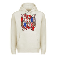 Oatmeal Heather hey batter batter swing Premium Hoodie - Zillion Design Studio