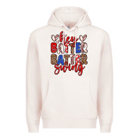 Pale Pink hey batter batter swing Premium Hoodie - Zillion Design Studio