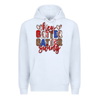 White hey batter batter swing Premium Hoodie - Zillion Design Studio