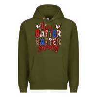 Army Green hey batter batter swing Premium Hoodie - Zillion Design Studio