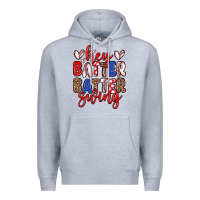 Heather Grey hey batter batter swing Premium Hoodie - Zillion Design Studio