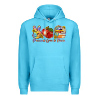 Ocean Blue peace love teach Premium Hoodie - texasbilliewilder