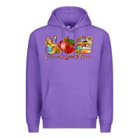 Purple peace love teach Premium Hoodie - texasbilliewilder