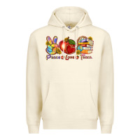 Sandshell peace love teach Premium Hoodie - texasbilliewilder