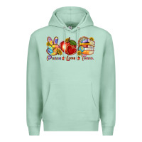 Seafoam peace love teach Premium Hoodie - texasbilliewilder