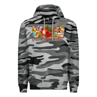 Slate Camo peace love teach Premium Hoodie - texasbilliewilder