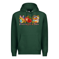 Sports Green peace love teach Premium Hoodie - texasbilliewilder