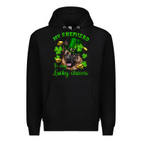 Black st.patrick's day my shepherd is my lucky charm Premium Hoodie - RanaPortraitStore