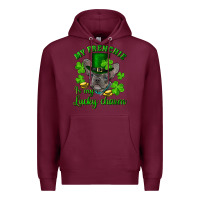 Burgundy st.patrick's day my french bulldog is my lucky charm Premium Hoodie - RanaPortraitStore